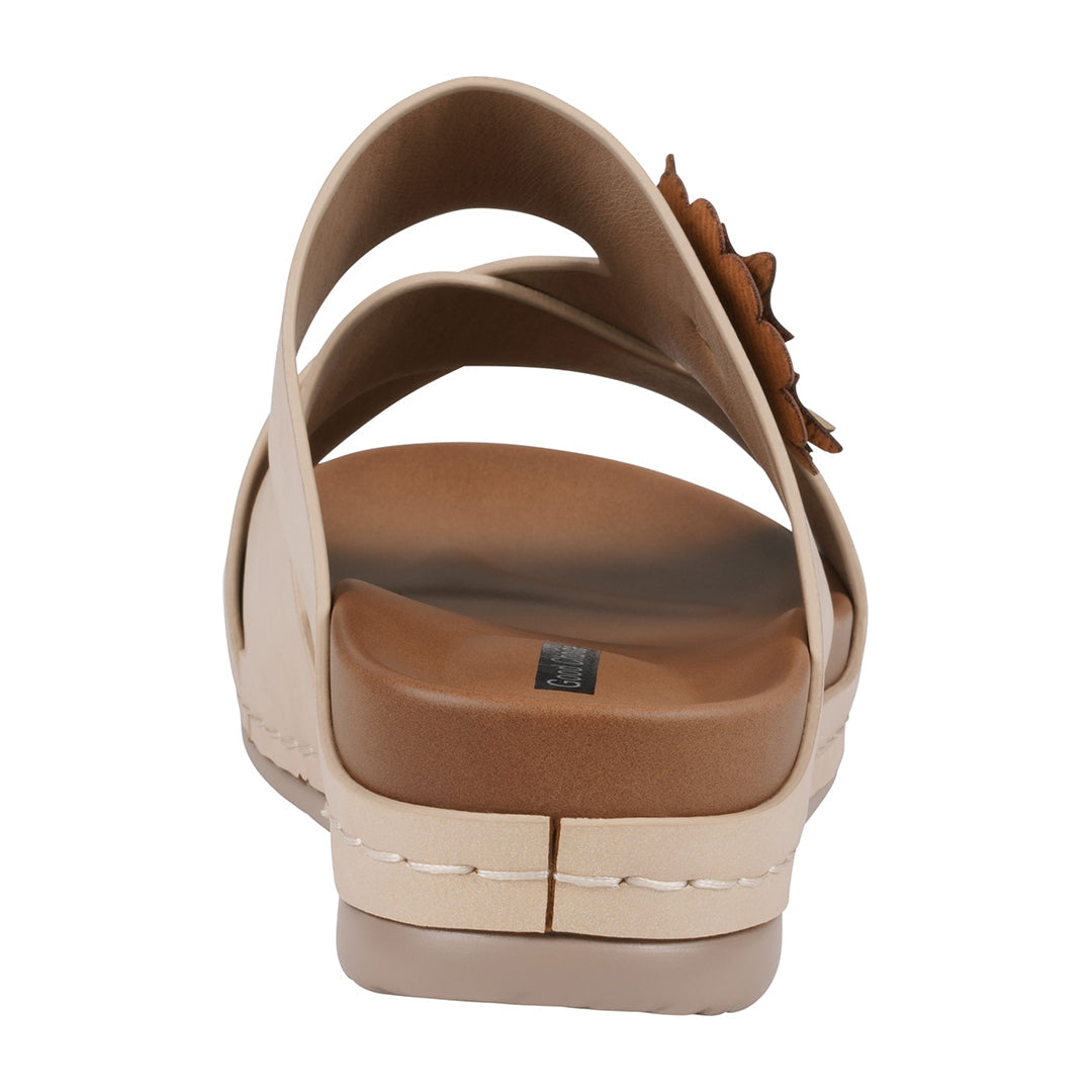 Women's Nessie Gold Flower Comfort Sandals - Glamourous Grace