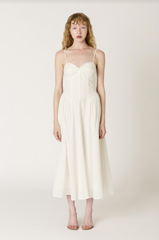 Destene White Eyelet Midi Dress - Glamourous Grace