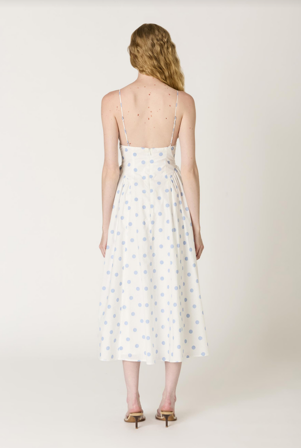 Sydney Polka Dot Sky Midi Dress - Glamourous Grace