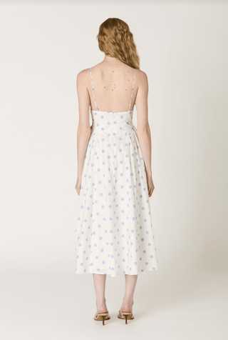 Sydney Polka Dot Sky Midi Dress