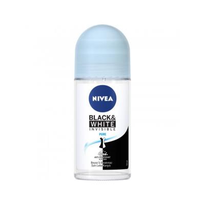Nivea Invisible Black & White Pure Roll-On Deodorant: 48H Odor & Anti-Stain Protection, Alcohol-Free Formula - Glamourous Grace