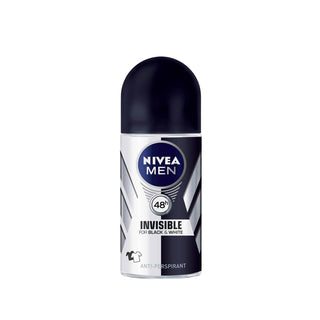 Nivea Men Invisible Black&White Roll-On Antiperspirant Deodorant - 50 ml, Prevents Sweat Stains, Long-Lasting Freshness - Glamourous Grace