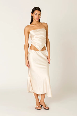 Beatrice Satin Midi Skirt