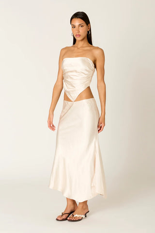 Beatrice Satin Midi Skirt
