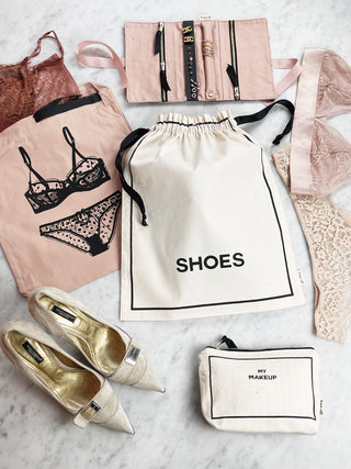 Couture Shoe Travel Bag – Cream - Glamourous Grace