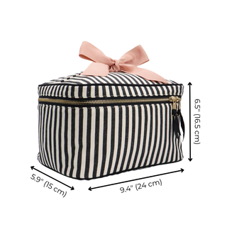 Medium Box Makeup & Toiletry with Insert Organizer – Striped - Glamourous Grace