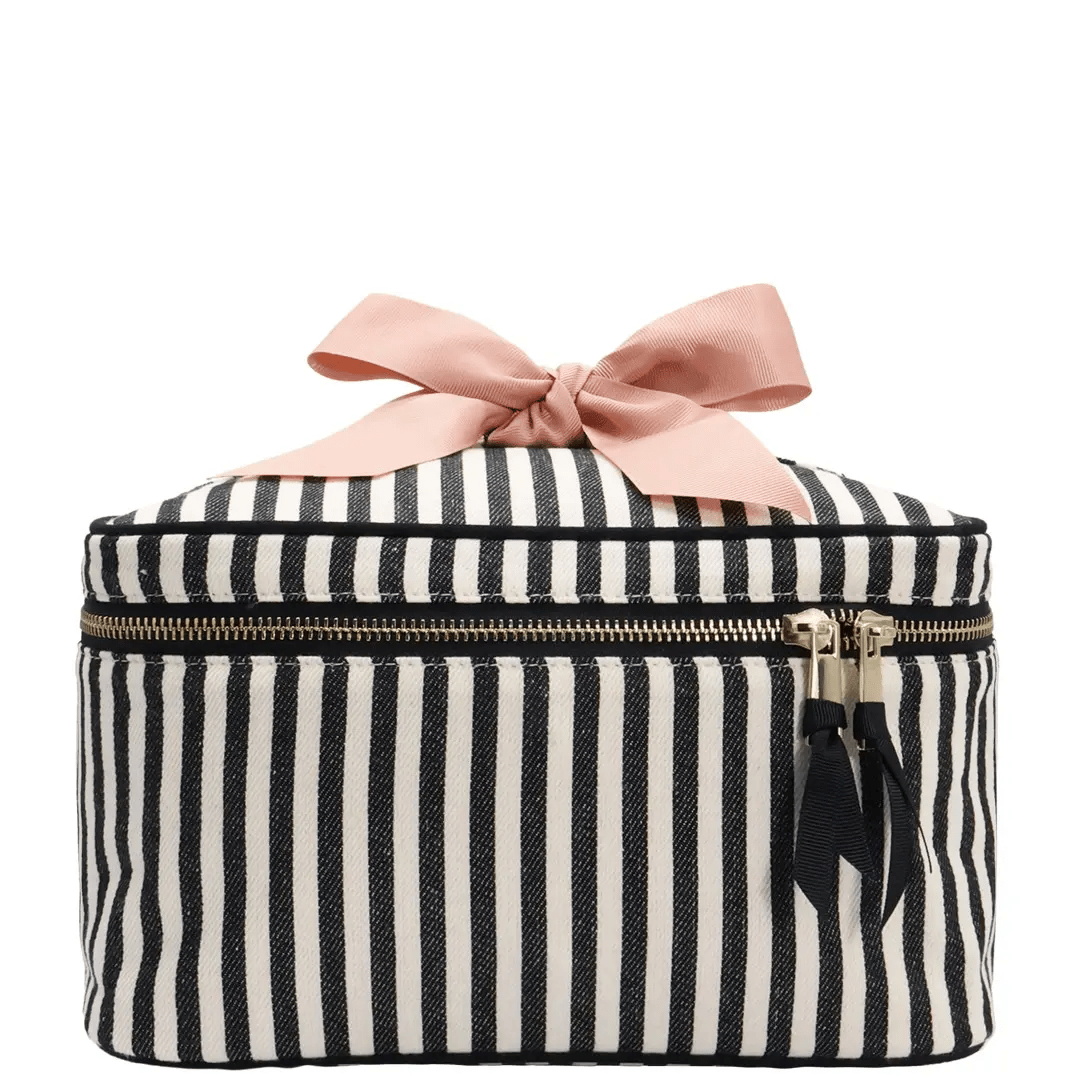 Medium Box Makeup & Toiletry with Insert Organizer – Striped - Glamourous Grace