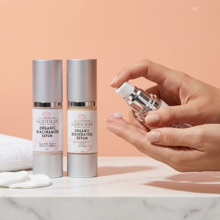 Organic Niacinamide + Resveratrol Serum Duo – Pore Refining & Brightening - Glamourous Grace