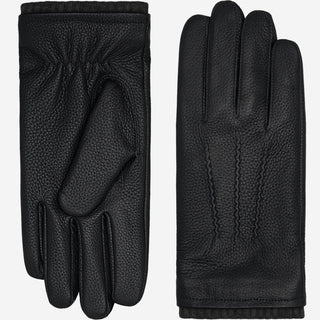 Noah (black) – Luxurious deerskin leather gloves with warm wool lining - Glamourous Grace
