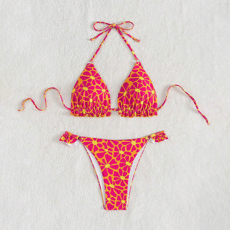 Printed Sexy Bikini Swimsuit Women Lace up Beach Spring Swimsuit Bikini - Glamourous Grace