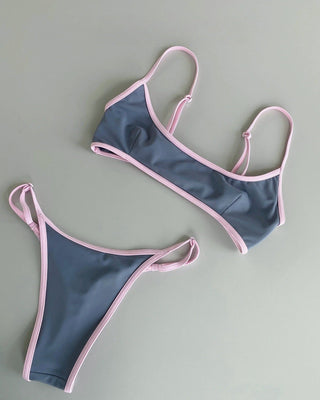 Popular Bikini Solid Color Sexy Split Multi Color Swimsuit Women