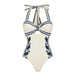 White Halter Strap One-Piece Swimsuit
