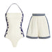 White Spaghetti Strap Halter One-Piece Suit