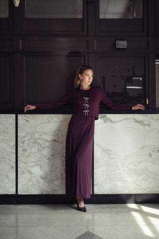 Sleeveless Jersey Dress- Eggplant