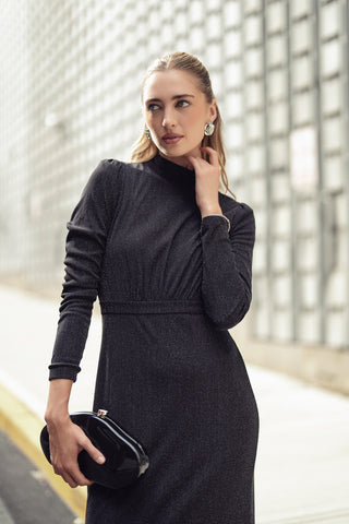 Olivia Midi- Black Shimmer