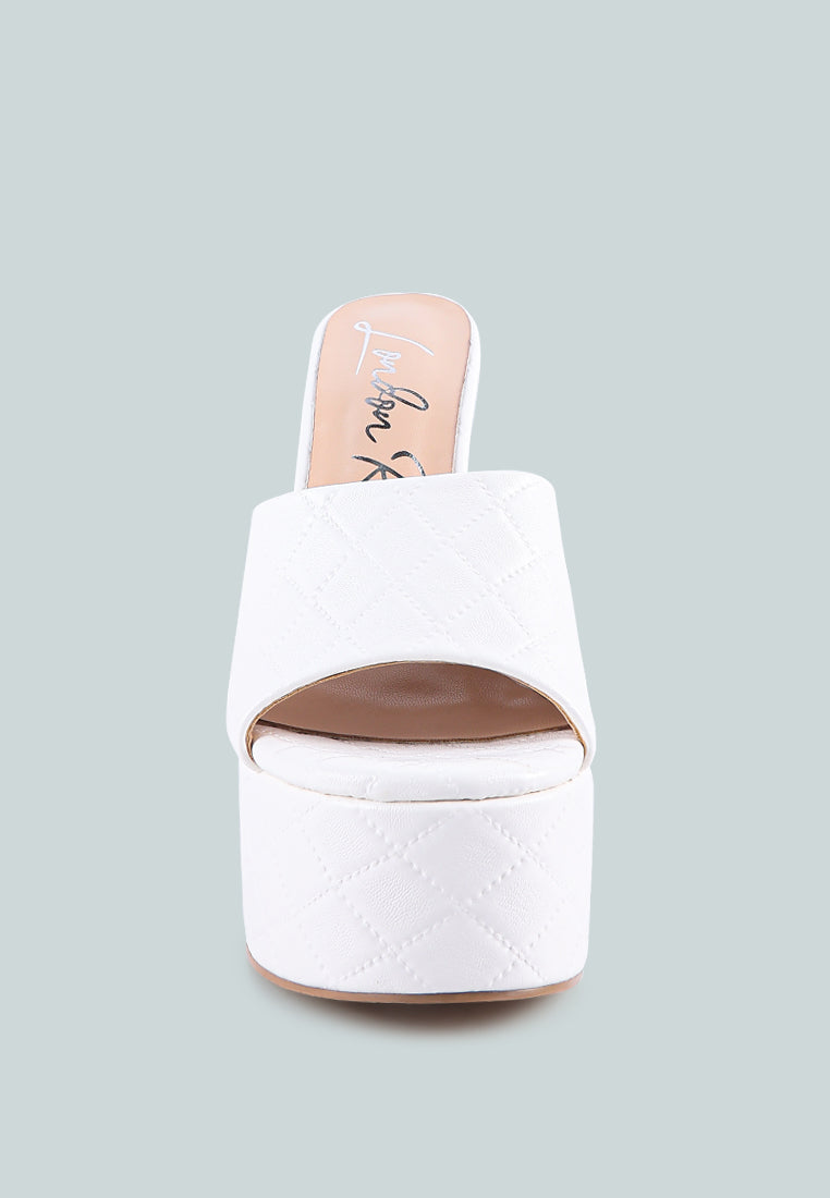 Oomph Quilted Hourglass Heel Platform Sandals - Glamourous Grace