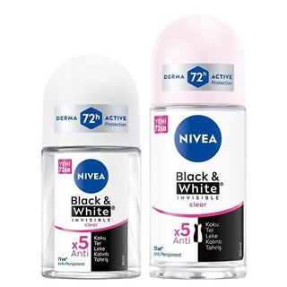 Nivea Black&White Women's Roll-on Deodorant - Long-lasting Anti-perspirant Protection, Dermatologically Tested, Anti-stain Formula - Glamourous Grace