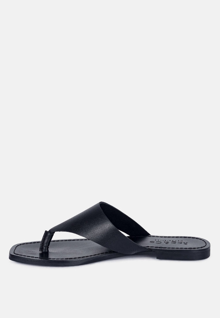 Orofer Soft Leather Luxury Thong Flats