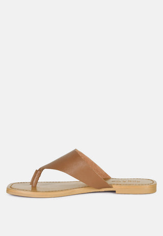 Orofer Soft Leather Luxury Thong Flats
