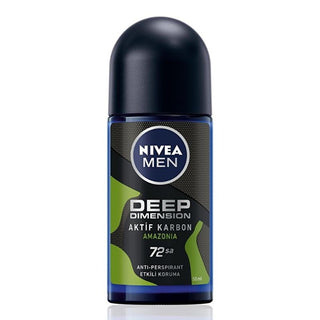 Nivea Men Deep Dimension Amazonia Roll-on Deodorant - Long Lasting Anti-Perspirant Protection for Men, 72 Hours Freshness, Masculine Scent - Glamourous Grace