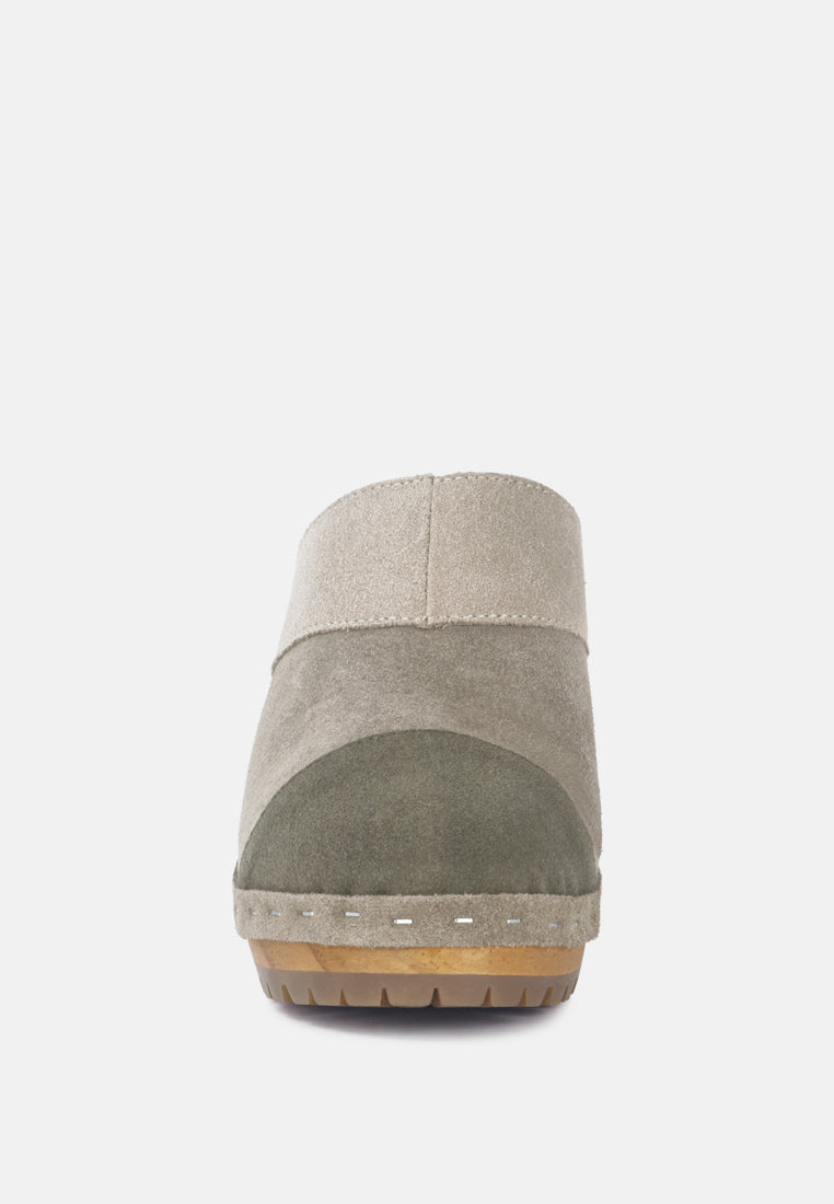 Ochroma Vintage Patchwork Suede Mule Clogs - Glamourous Grace