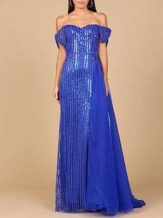 Off Shoulder Fitted Gown - Glamourous Grace
