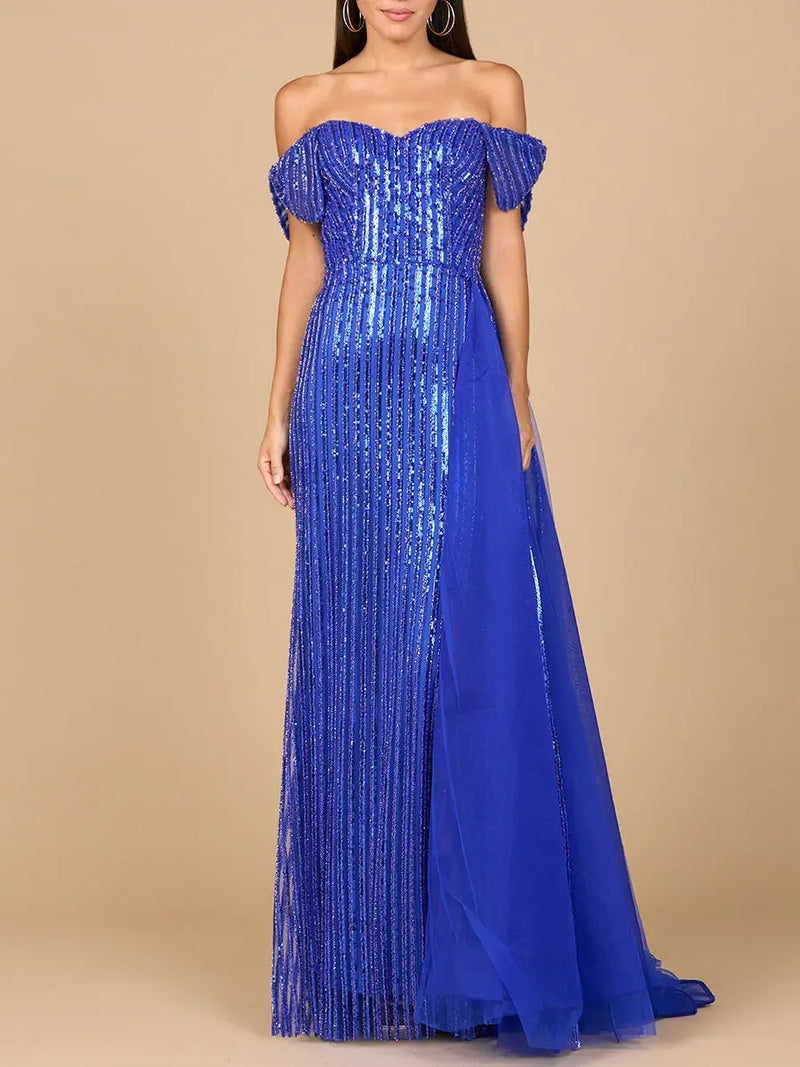 Off Shoulder Fitted Gown - Glamourous Grace