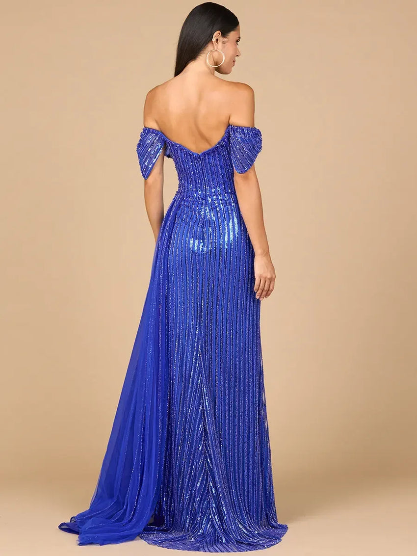 Off Shoulder Fitted Gown - Glamourous Grace