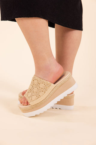 Ophelia Wedges in Cream - Glamourous Grace