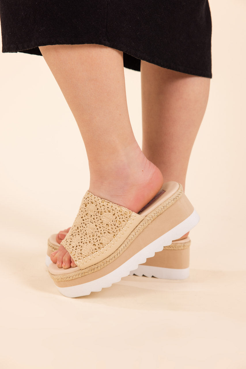 Ophelia Wedges in Cream - Glamourous Grace