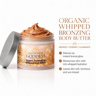 Organic Whipped Bronzing Body Butter – Shimmering Body Moisturizer with Instant Bronze Glow - Glamourous Grace