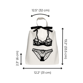 Polkadot Lingerie Travel Bag – Cream - Glamourous Grace