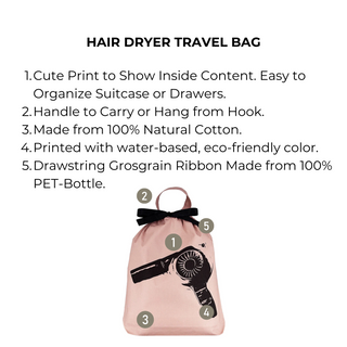 Hair Dryer Travel Bag – Pink/Blush - Glamourous Grace