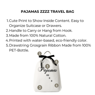 Pajamas Zzzz Travel Bag – Cream - Glamourous Grace