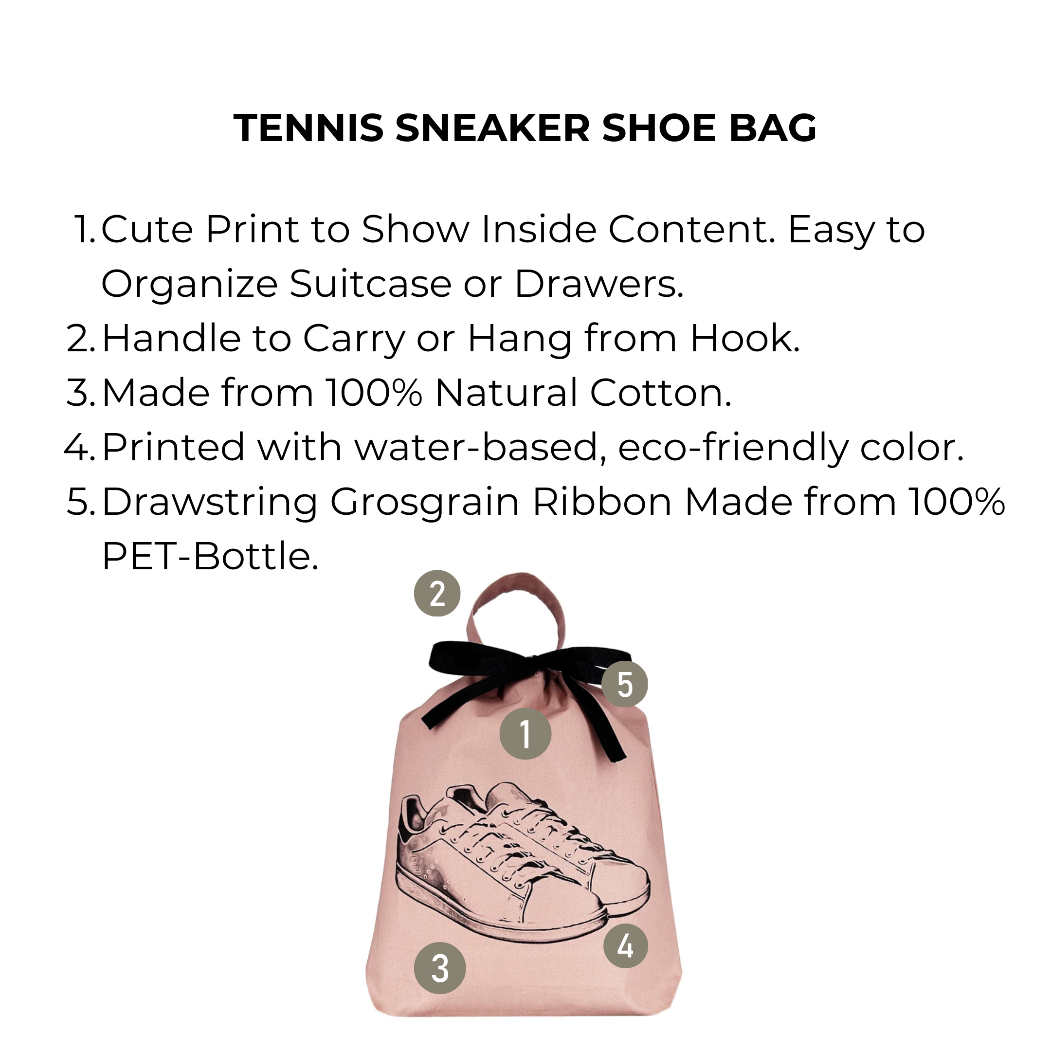 Tennis Sneaker Shoe Bag – Pink/Blush - Glamourous Grace