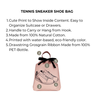 Tennis Sneaker Shoe Bag – Pink/Blush - Glamourous Grace