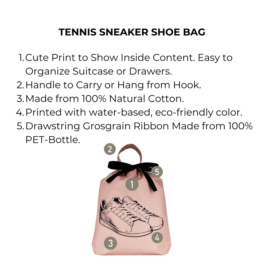 Tennis Sneaker Shoe Bag – Pink/Blush - Glamourous Grace