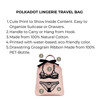 Polkadot Lingerie Travel Bag – Pink/Blush - Glamourous Grace