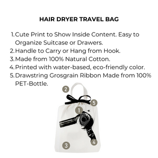 Hair Dryer Travel Bag – Cream - Glamourous Grace