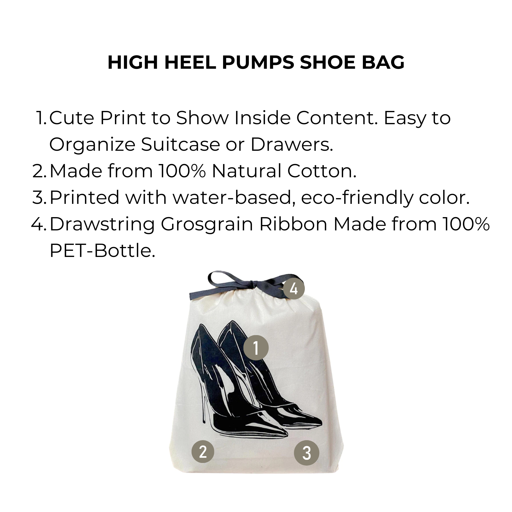 High Heel Pumps Shoe Bag – Cream - Glamourous Grace
