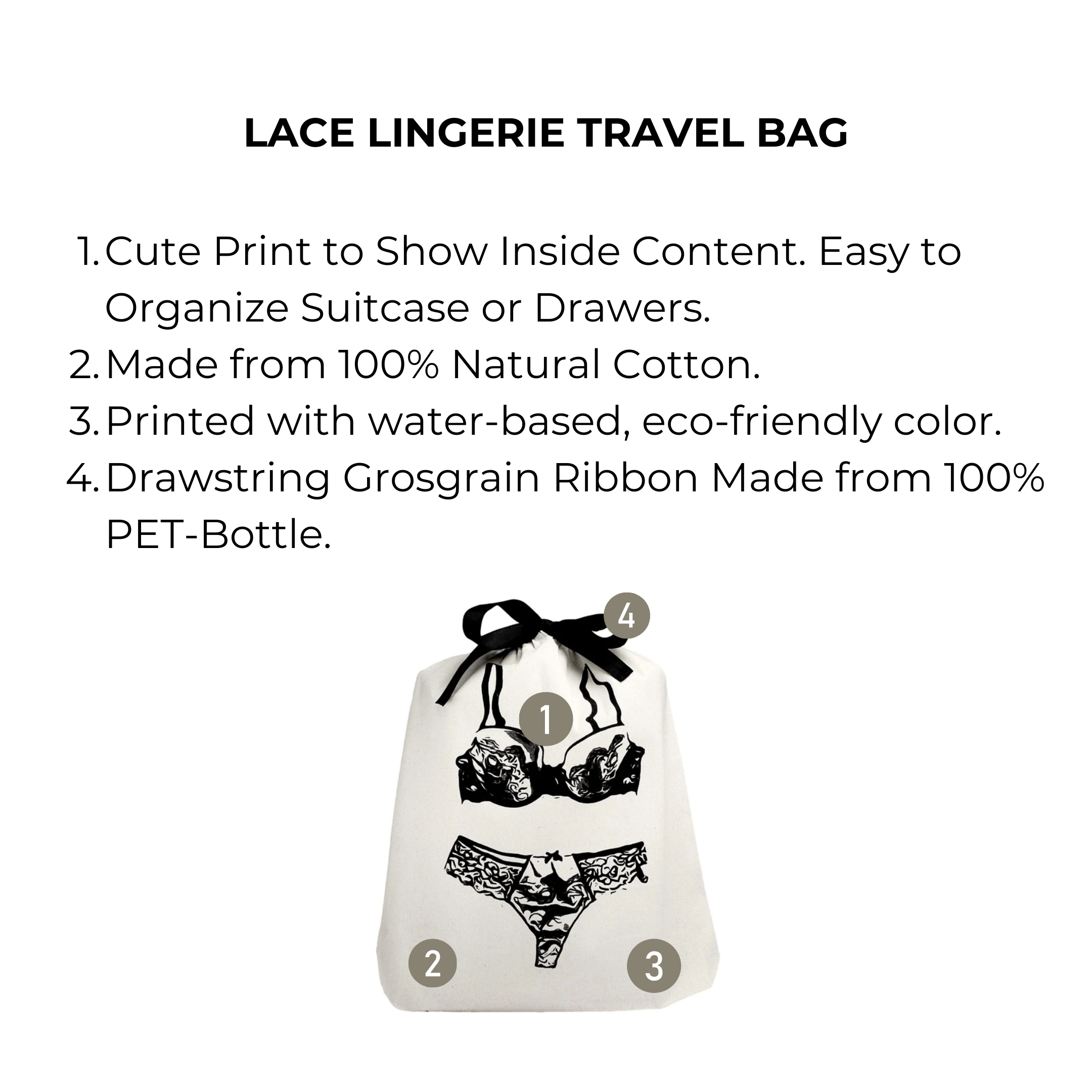Lace Lingerie Travel Bag – Cream - Glamourous Grace