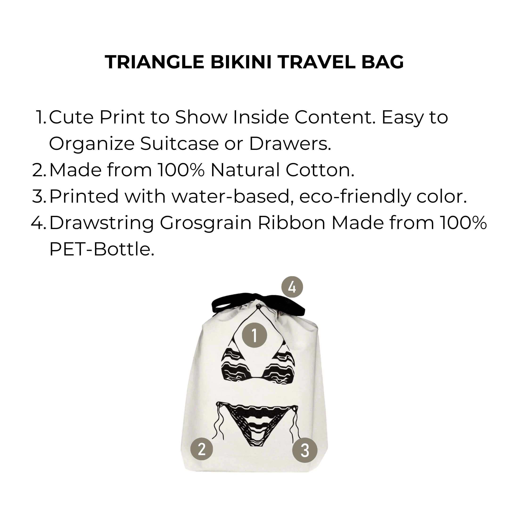 Triangle Bikini Travel Bag – Cream - Glamourous Grace