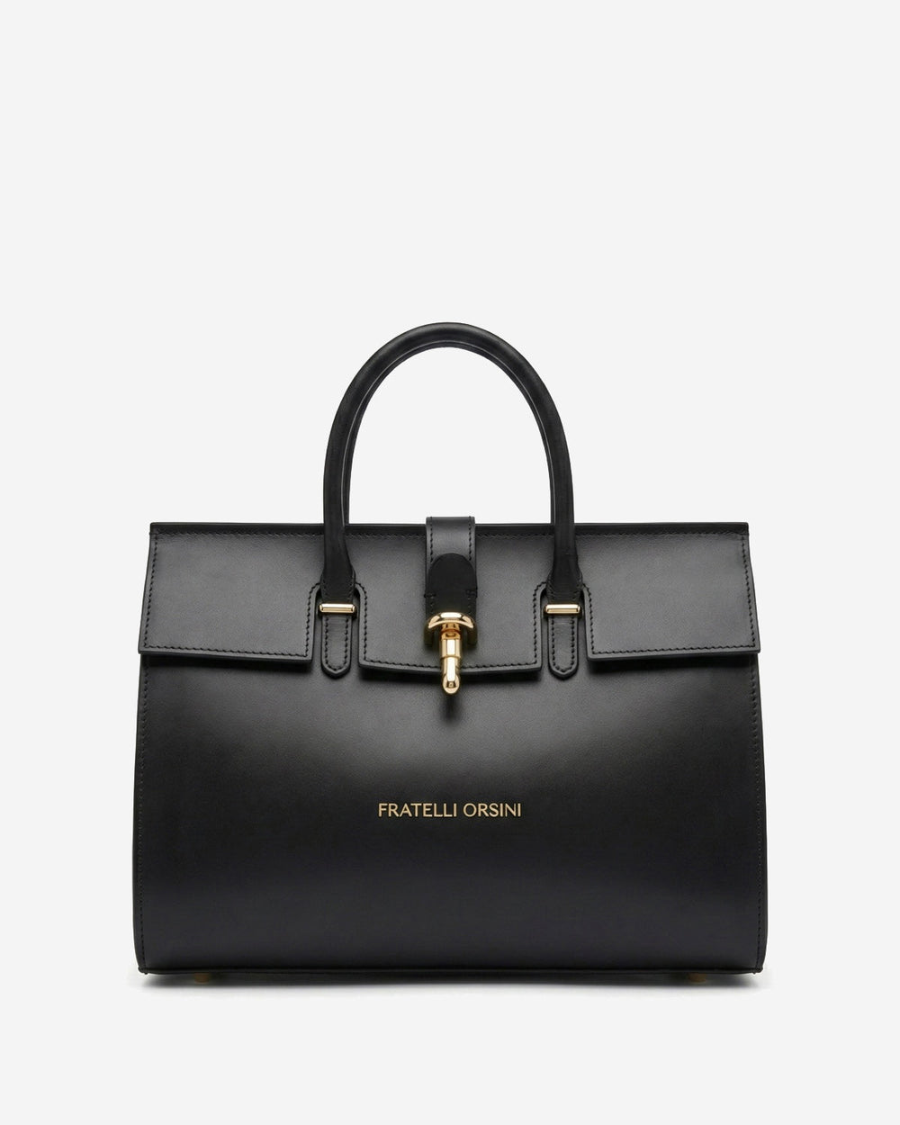 Oriana (black) - Italian calf leather women's handbag (with shoulder strap) - Glamourous Grace