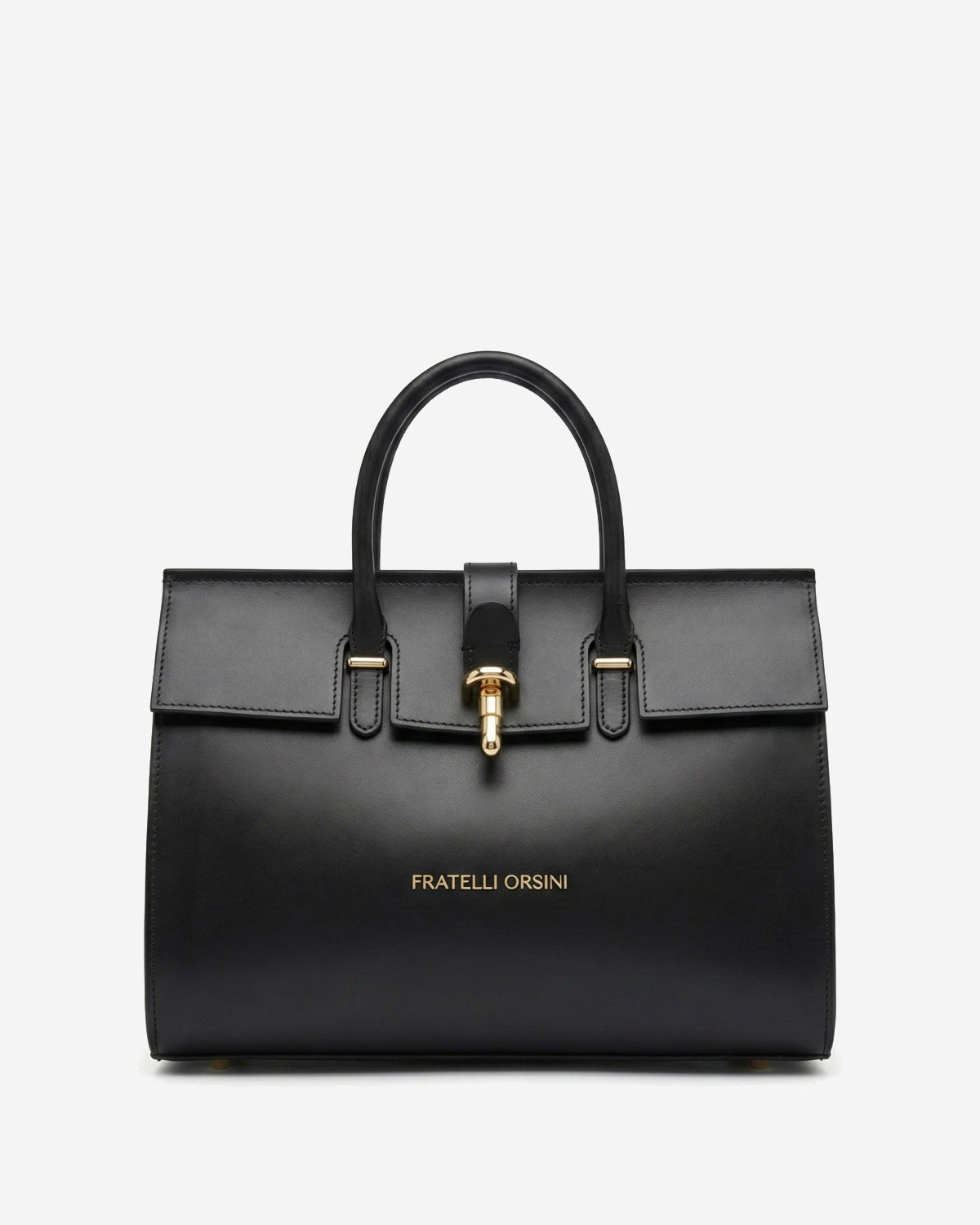 Oriana (black) - Italian calf leather women's handbag (with shoulder strap) - Glamourous Grace