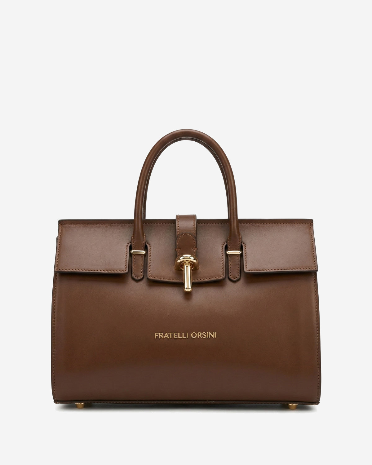 Oriana (brown) - Italian calf leather women's handbag (with shoulder strap) - Glamourous Grace