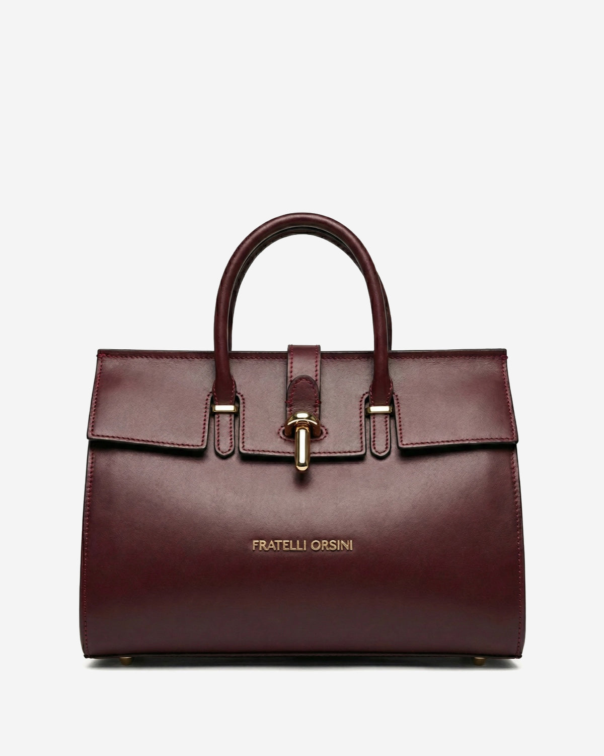 Oriana (eggplant) - Italian calf leather women's handbag (with shoulder strap) - Glamourous Grace