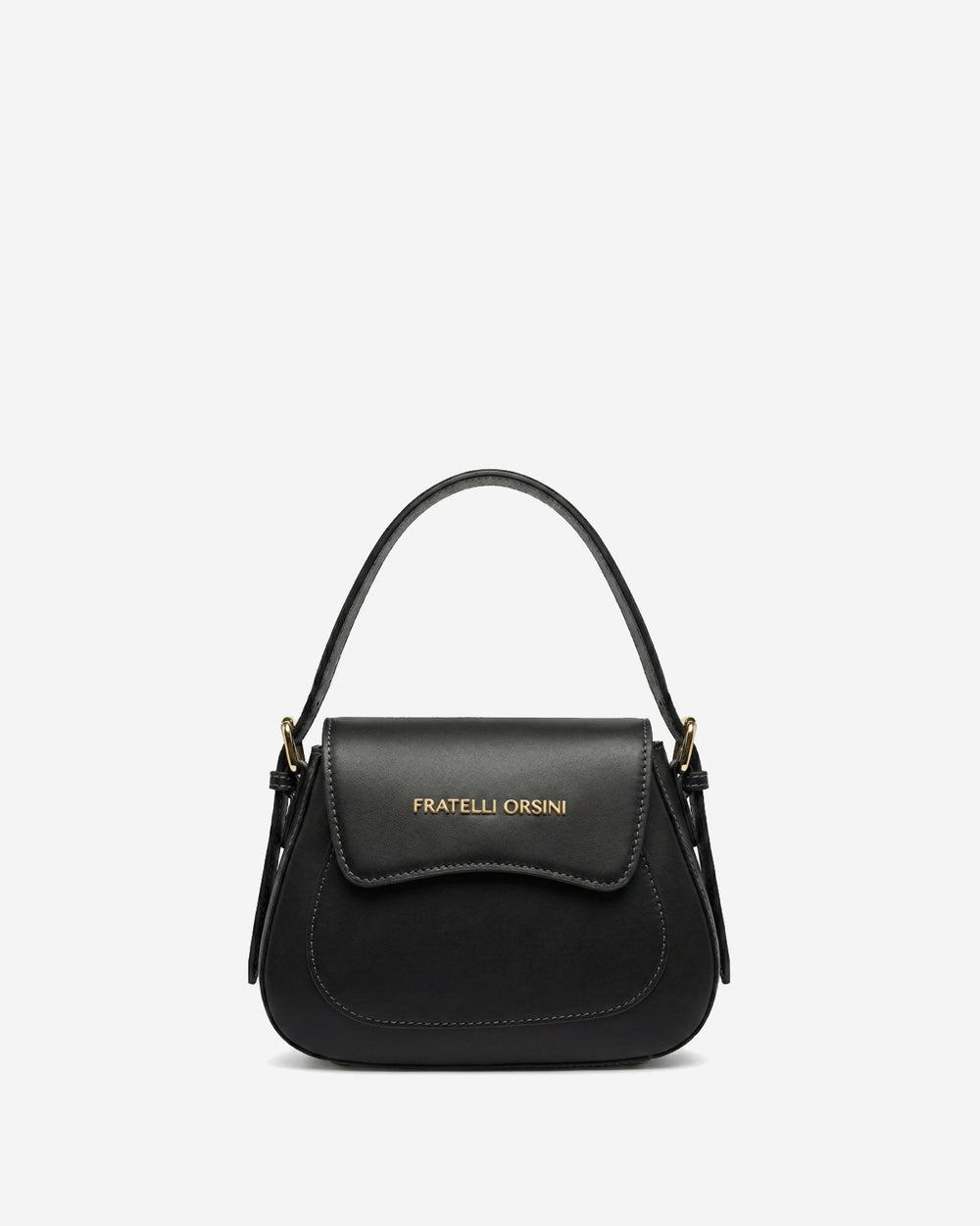 Ottavia (black) - Italian calf leather women's crossbody bag (with shoulder strap) - Glamourous Grace