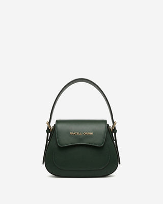 Ottavia (green) - Italian calf leather women's crossbody bag (with shoulder strap) - Glamourous Grace