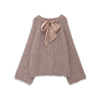 Oversize Mohair Knit Sweater With Satin Bow SOHO New Collection FASHION BYMANYC ® New York