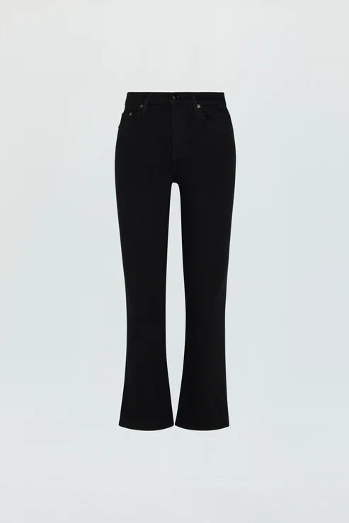 Lennon High Rise Cropped Bootcut Jeans Noir